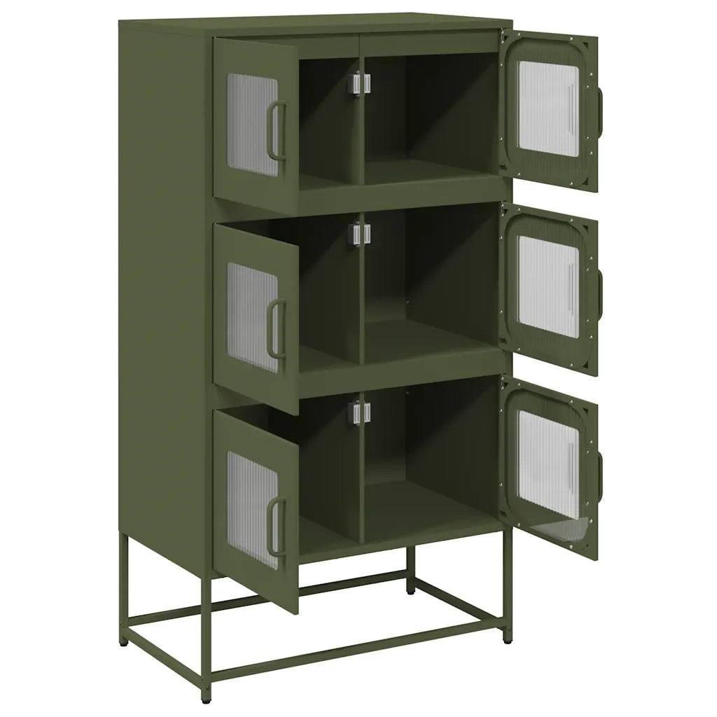 Credenza | Madia | Buffet da pranzo | Armadio da pranzo Verde Oliva 68x39x123 cm in Acciaio