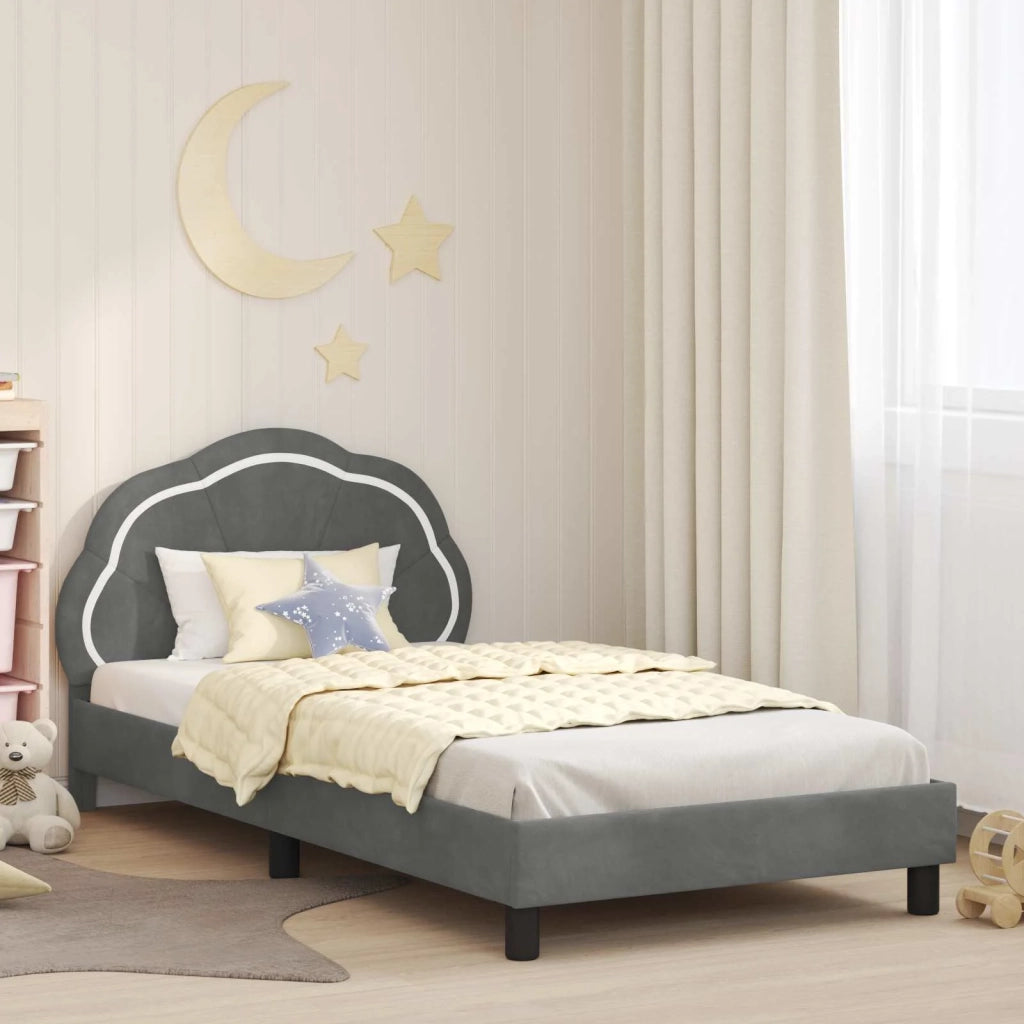 Struttura letto Bambini | Letto Infantile | Lettino con testata Grigio Scuro 80 x 200 cm