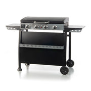 Piastra di Cottura Plancha a Gas 140x54,5x96 cm Potenza 10 kW con Coperchio in Acciaio Nero