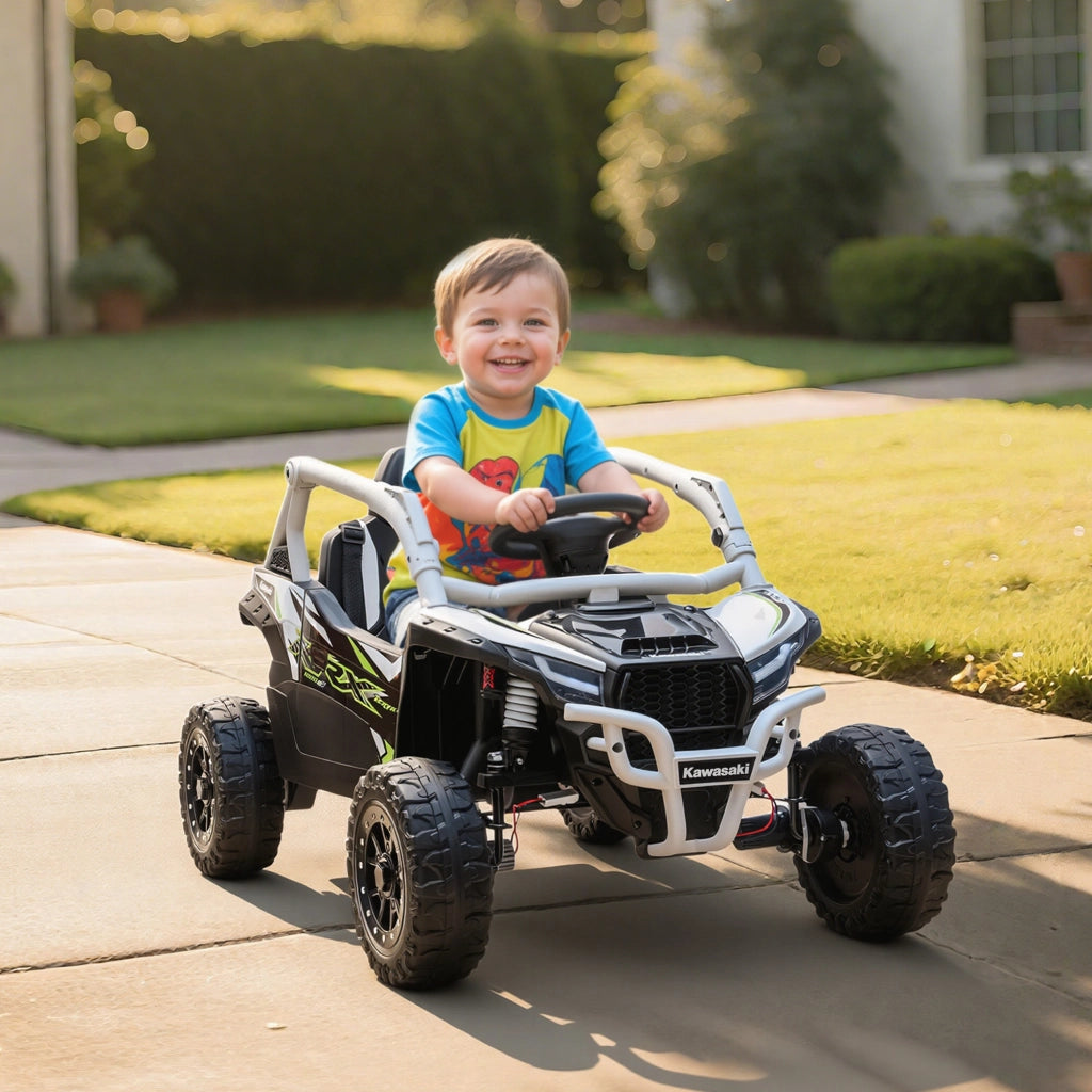 Auto per bambini elettrica 12V ¨C zephmum ¨C Grigio con telecomando, luci LED e musica