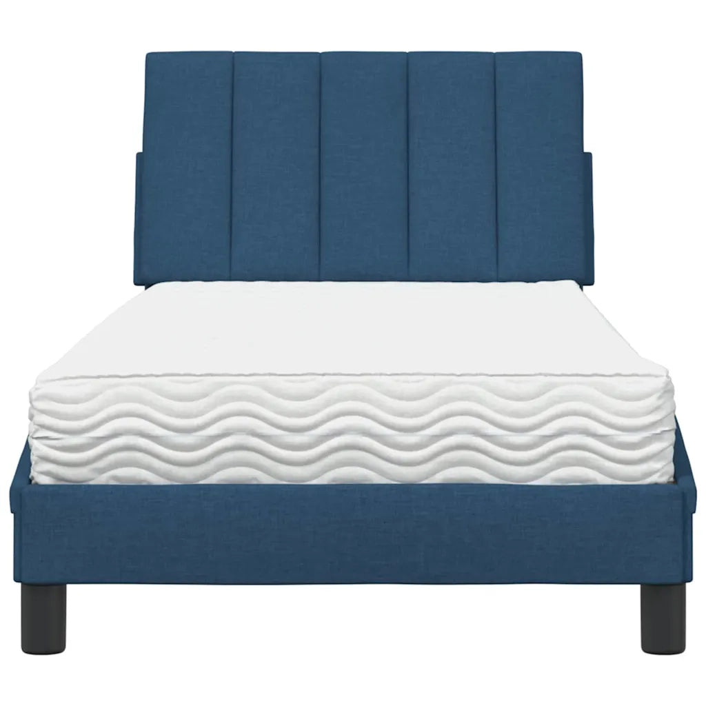 Letto con Materasso Hanko Blu 90x200 cm in Tessuto 3310509