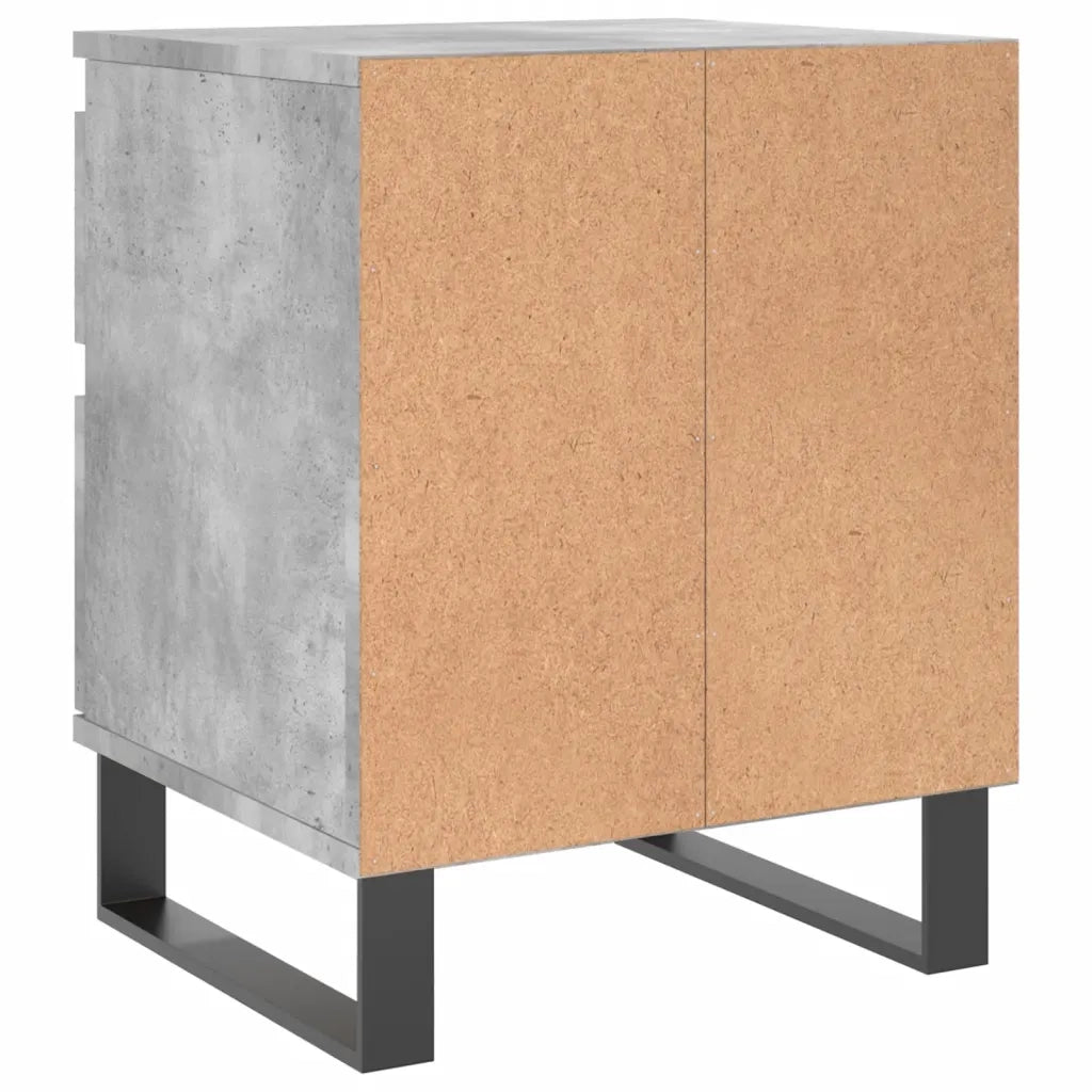 Comodini 2pz Grigio Cemento 40x35x50 cm in Legno Multistrato 830693