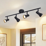 ZMH Faretto da soffitto neri 4 luci GU10 orientabili 350° metallo moderni per soggiorno