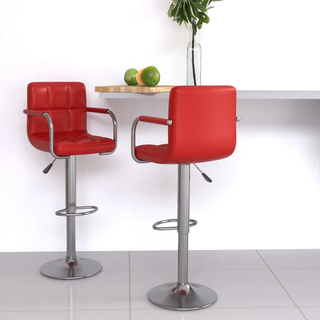 Sgabelli da Bar 2 pz Rosso Vino in Similpelle  cod mxl 69252