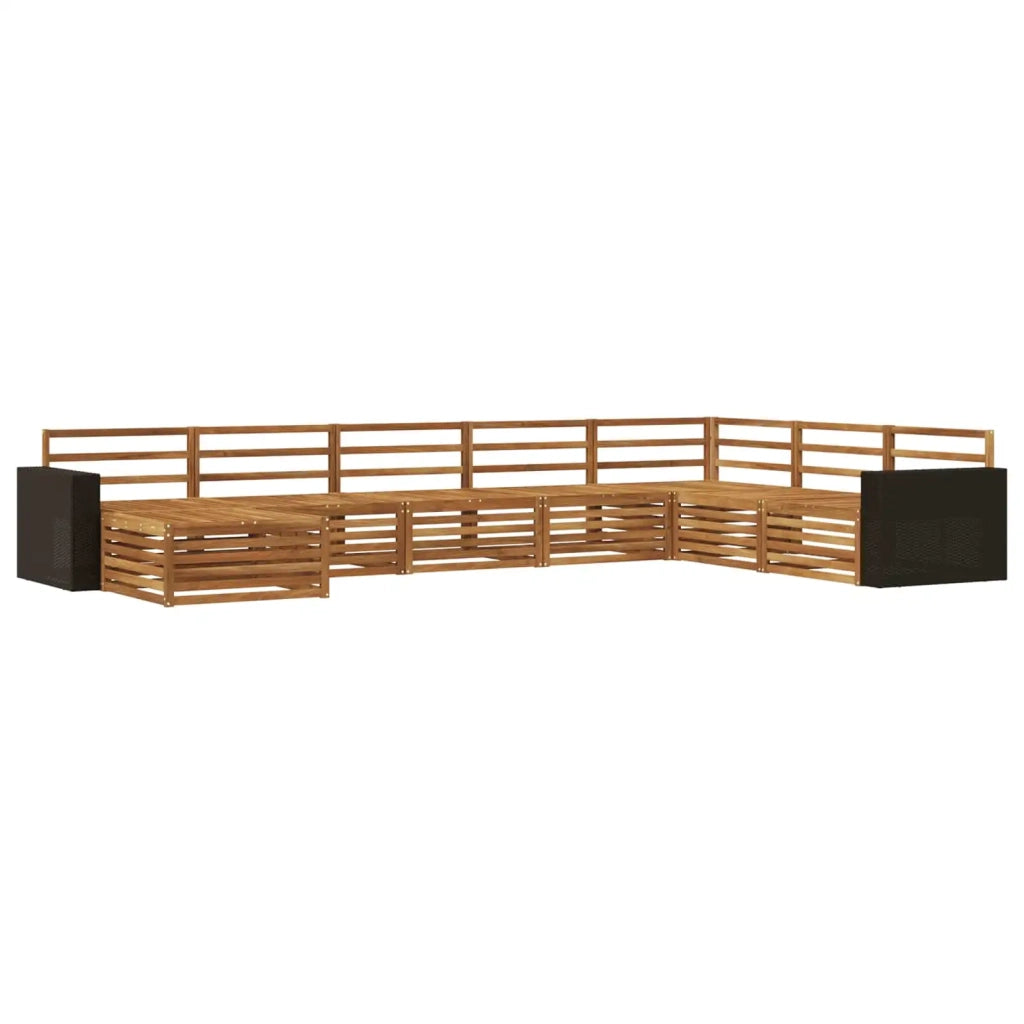 Set di divani da esterno 8 pz Naturale Legno di Acacia Massello 3383722
