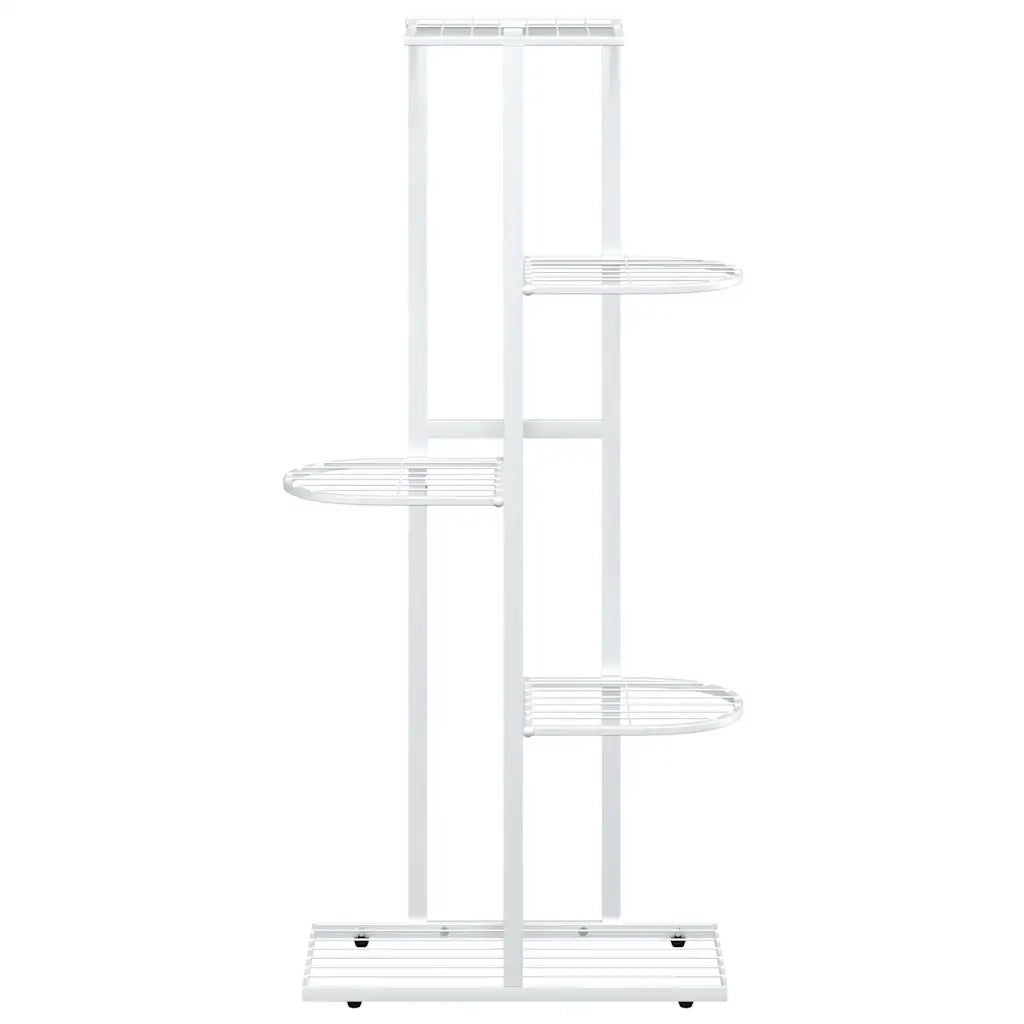 Piedistallo per Piante a 5 Piani 43x22x98 cm in Metallo Bianco 336111
