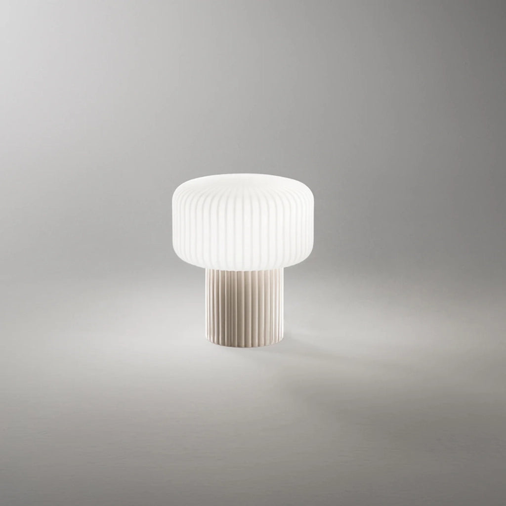 Lumetto Moderno Otty Ceramica Grigio Chiaro Vetro 1 Luce G9 Ip20