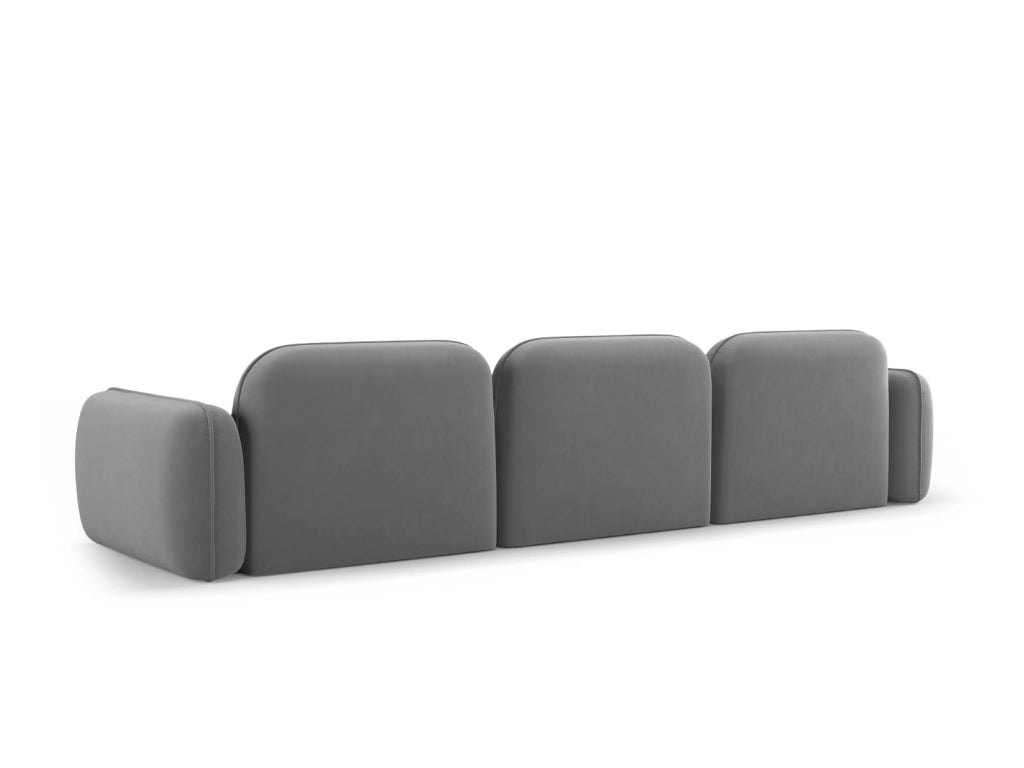 Cosmopolitan Design - Divano modulare "Sydney" 4 posti in velluto grigio chiaro 
