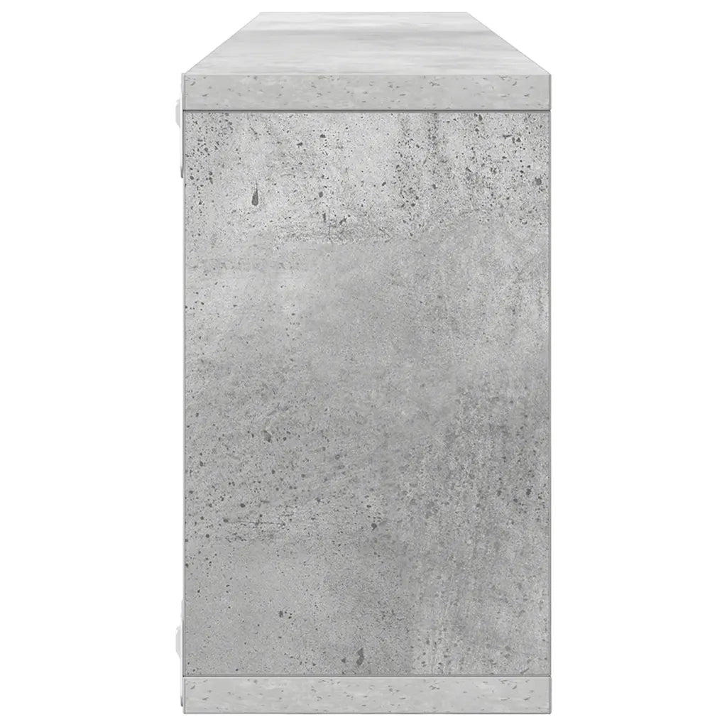 Mensole a Cubo 2 pz Grigio Cemento 80x15x26,5 cm in Truciolato cod mxl 52937