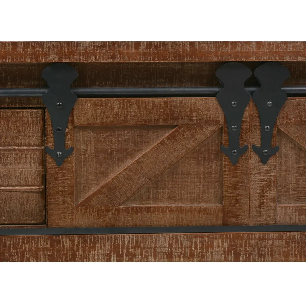 Tavolo Consolle in Massello di Abete 131x35,5x75cm Marrone cod mxl 23387