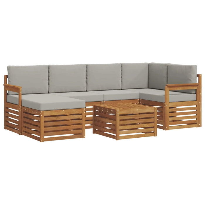 Set divano sezionale con cuscino 7 pcs Grigio Naturale e Chiaro 3375116