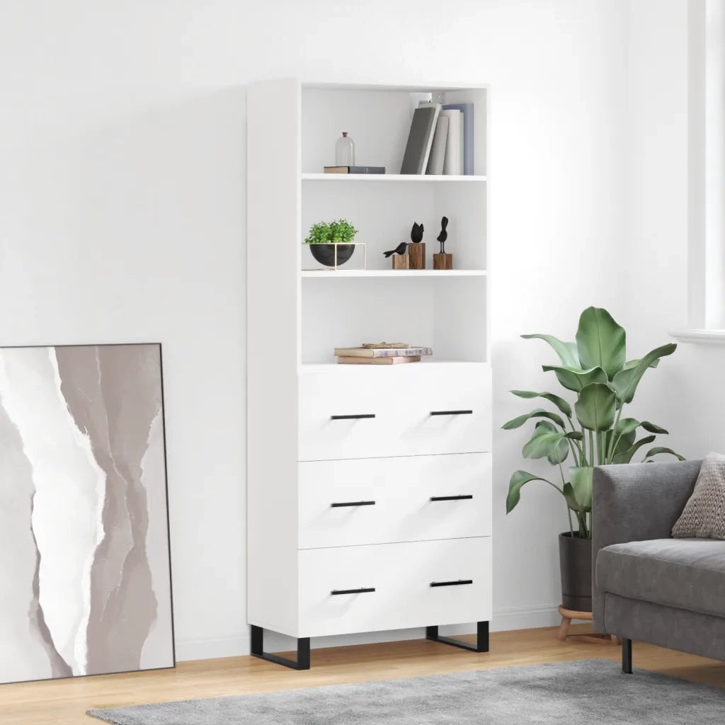 Credenza Bianca 69,5x34x180 cm in Legno Multistratocod mxl 125415