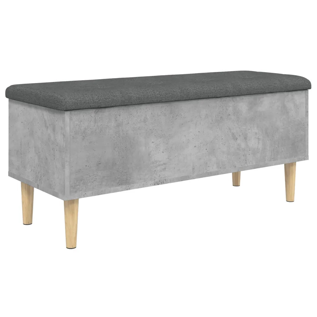 Panca Portaoggetti Grigio Cemento 102x42x46cm Legno Multistrato 835085