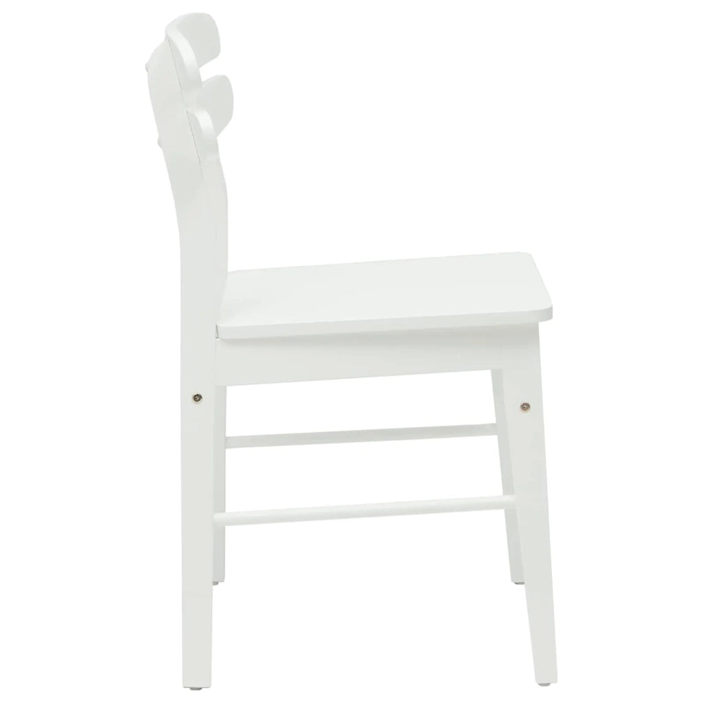 Sedia da pranzo 2 pcs Bianco Legno di gomma solido 42020516