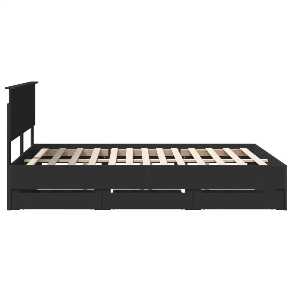 Struttura del letto Nero 140 x 200 cm Legno Ingegnerizzato