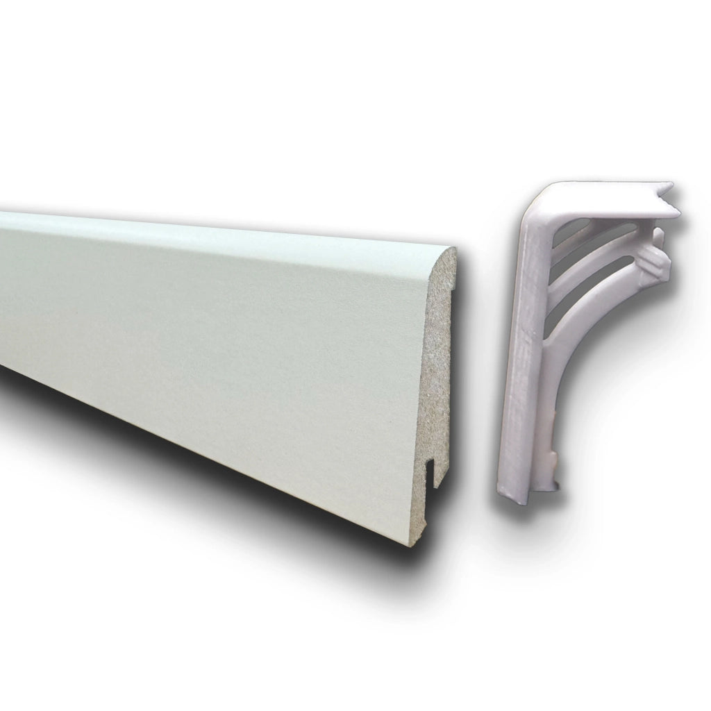 Kit N.5 Proteggiangoli esterni coordinati ai nostri Battiscopa in fibra di legno bianchi - Inclinato 60x15 fibra di legno SKU-6064 bianco
