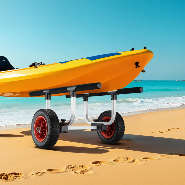 Carrello da trasporto per kayak In alluminio con ruote in PU Ø 22 cm Larghezza regolabile Max 90 kg