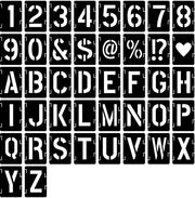 Set di Lettere e Numeri Riscaldabili da 42 - Lettere/Cifre/Segni Reutilizzabili - Plastica - 12 cm - Facile da Pulire - Per Pittura - Sfondi Riscaldabili