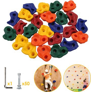 Set di Climbing Stones 50 pezzi per Bambini - Cordicci Multicolor per Parete da Arrampicata - Utilizzo Interno ed Esterno