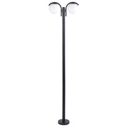 Lampione a 2 luci Nero Lampada da sentiero Alluminio Paralume sintetico Illuminazione esterna da giardino Design moderno