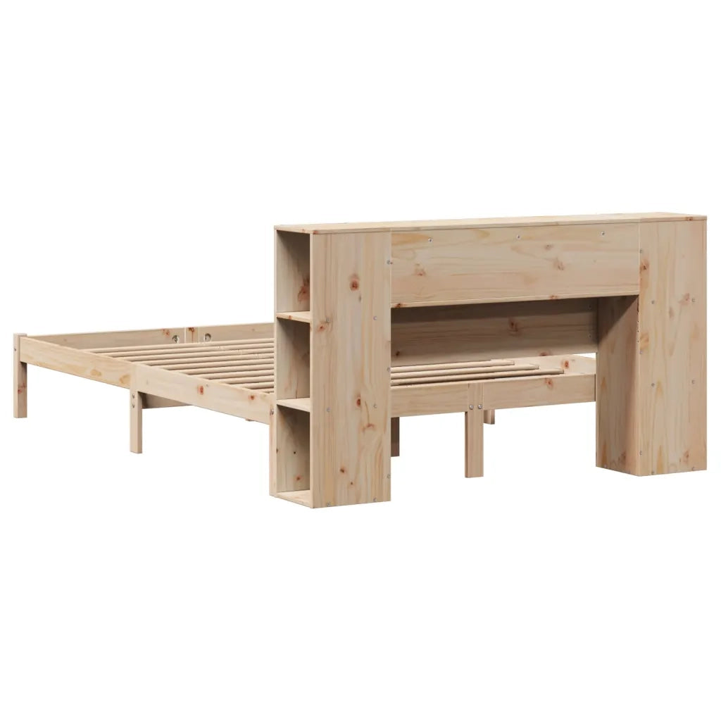 Letto Libreria senza Materasso 140x190 cm in Legno di Pino 3321536