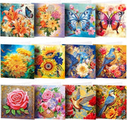 Pittura a Diamanti - Carte da Auguri - 12 pezzi inclusi buste - Pacchetto Completo per Hobby - Diamanti Sferici