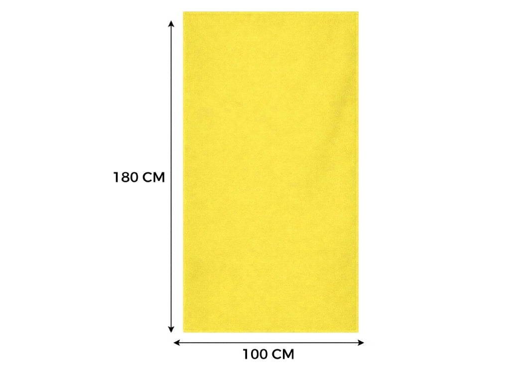 Telo Mare Grande 100x180 Spugna Spiaggia Piscina Maui Tinta Unita - Telo Mare - Giallo