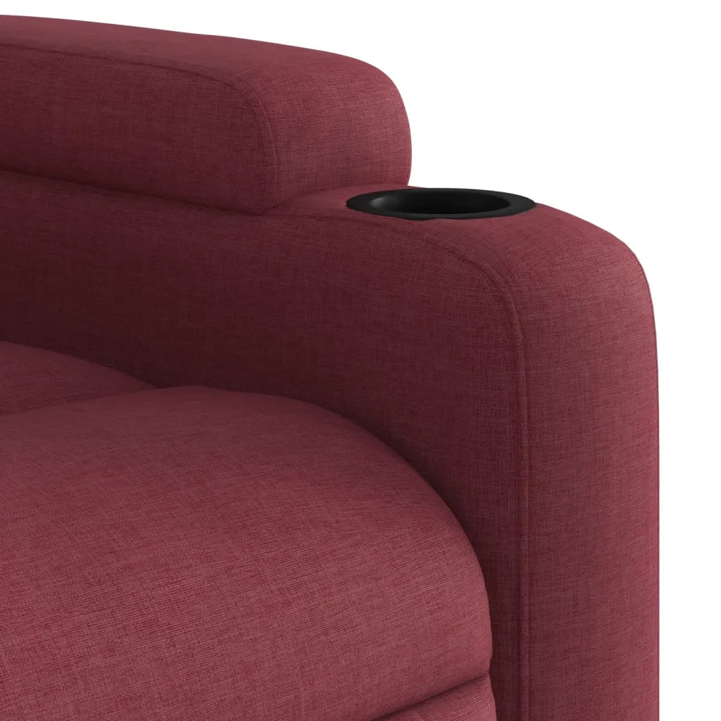 Divano Sedia-Poltrona Reclinabile in Tessuto Rosso Vino 386096