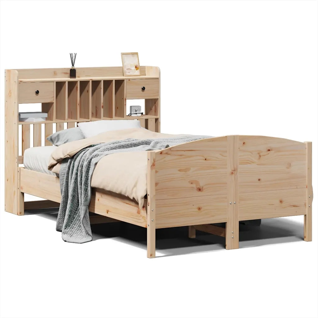 Letto Libreria senza Materasso 135x190 cm in Legno di Pino 3323152