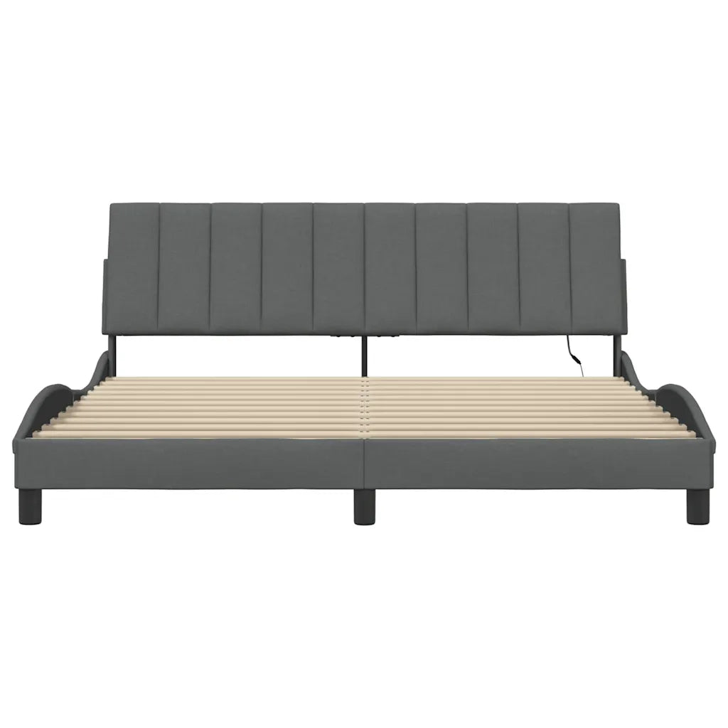 Giroletto senza Materasso Hanko Grigio Scuro 180x200 cm Tessuto