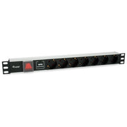 Equip 333309 unità di distribuzione dell'energia (PDU) 7 presa(e) AC 1U Nero, Argento