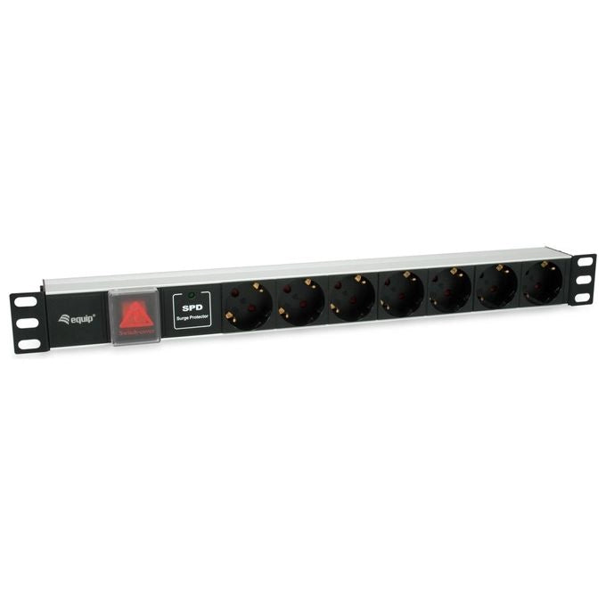 Equip 333309 unità di distribuzione dell'energia (PDU) 7 presa(e) AC 1U Nero, Argento