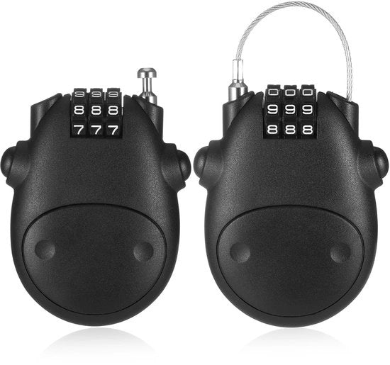 Slot di Cavo in Acciaio Inossidabile - 2 Pezzi - Lunghezza 73 cm - Cassetto Combinato - Leggero - Sistema di Sicurezza Antifurto
