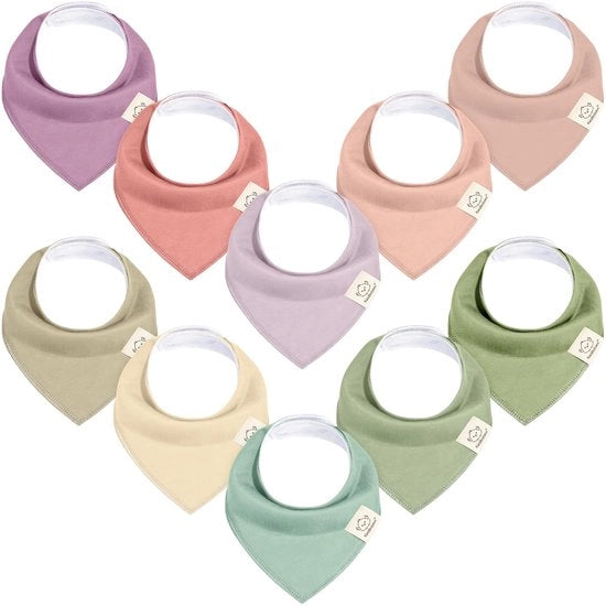 Bandana per Bambini - Assorbente Biologico di Cotone per Ragazze - Slabbetje per Bambini - Slabbetje per Morsi (Cupcake)