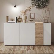Madia 3 ante Sabry colore bianco lucido rovere Kadiz