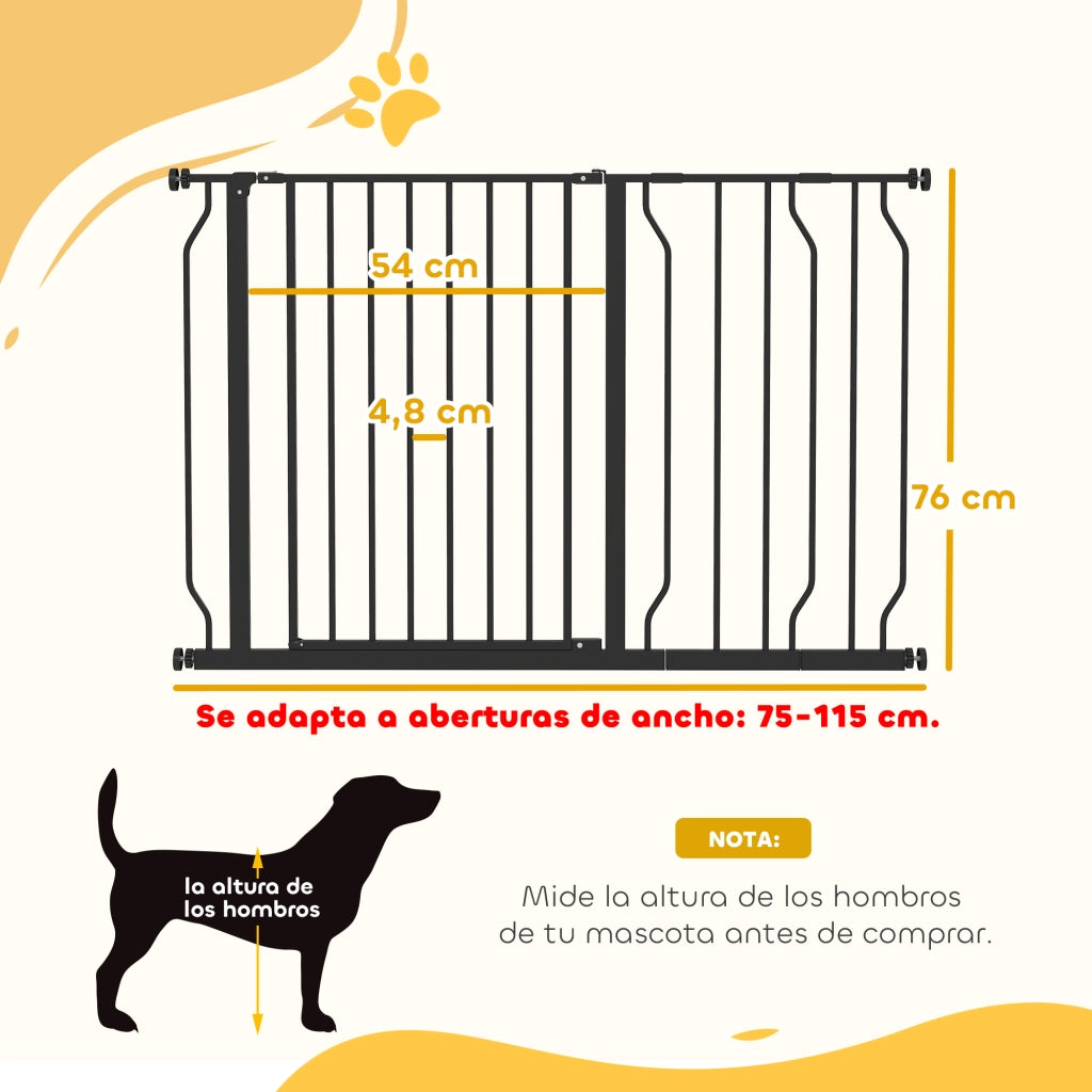 Barriera per Animali Domestici ¨C zephmum ¨C Nero 75-115x76 cm