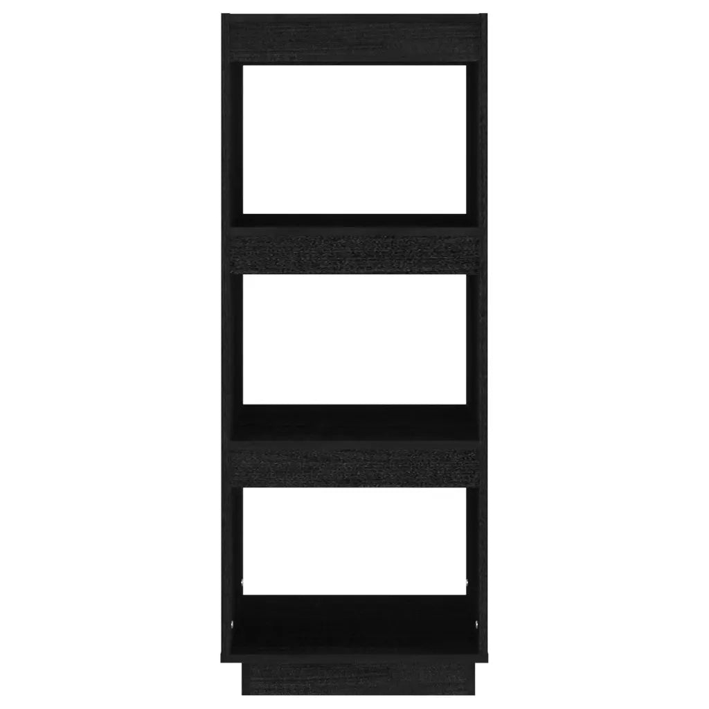 Divisorio-Paravento Nero 40x35x103 cm in Legno Massello di Pino