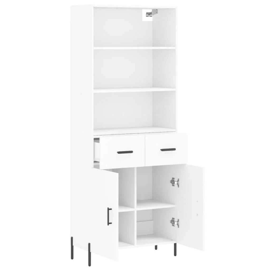 Buffet credenza cassettiera mobiletto mobile contenitore organizer cucina soggiorno salotto alto 69,5 x 34 x 180 cm legno ingegnerizzato bianco 02_0032647