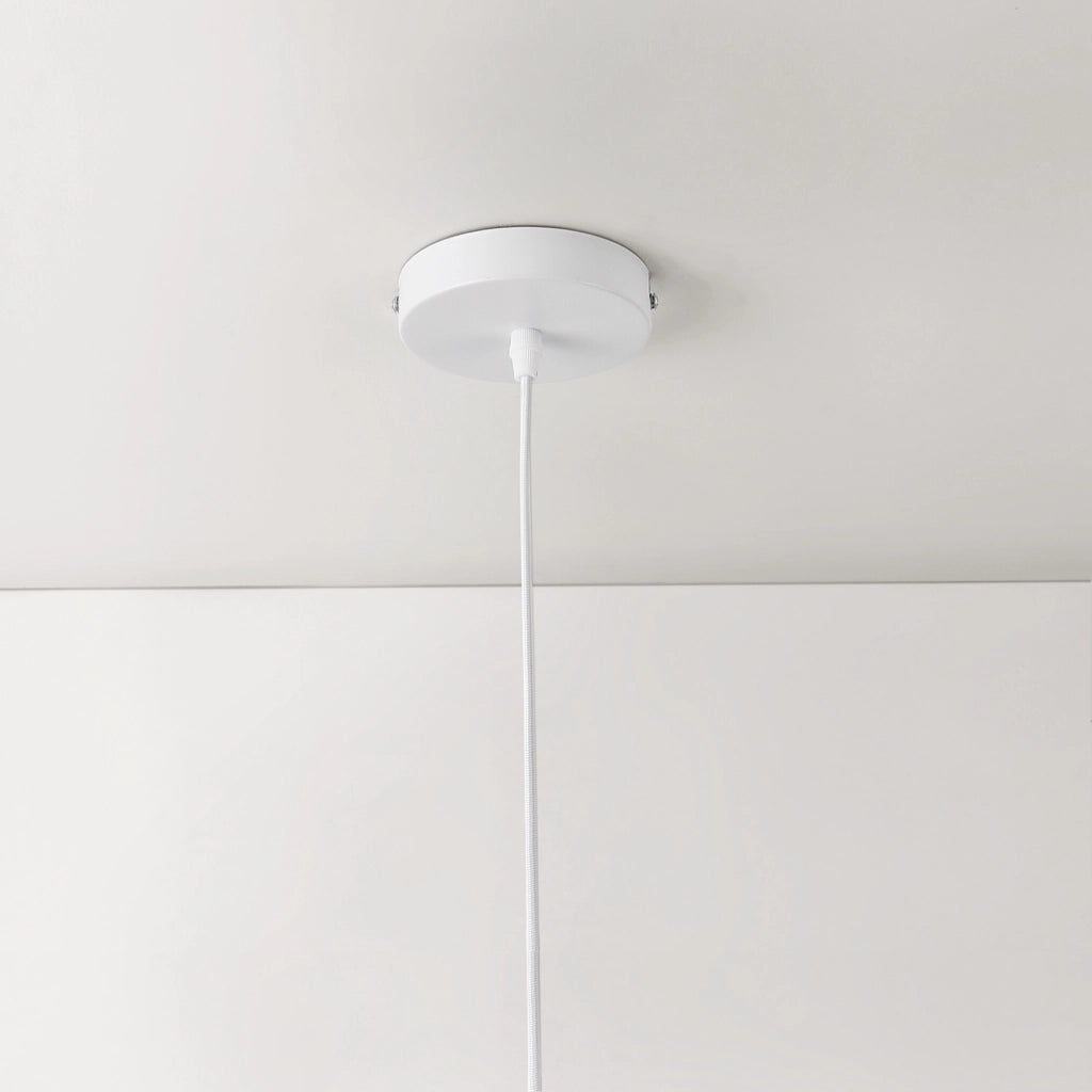 Lampada a Sospensione Lopar con Doppio Paralume in Tessuto Ø 30 cm - Bianco / Argento lux.pro