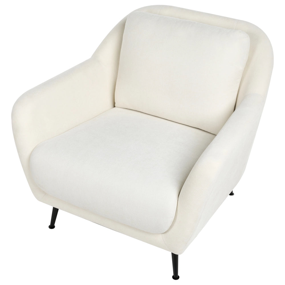 Set di divani a 3 posti tessuto di ciniglia bianco Gambe nere in ferro con braccioli Seduta spessa Stile moderno Soggiorno