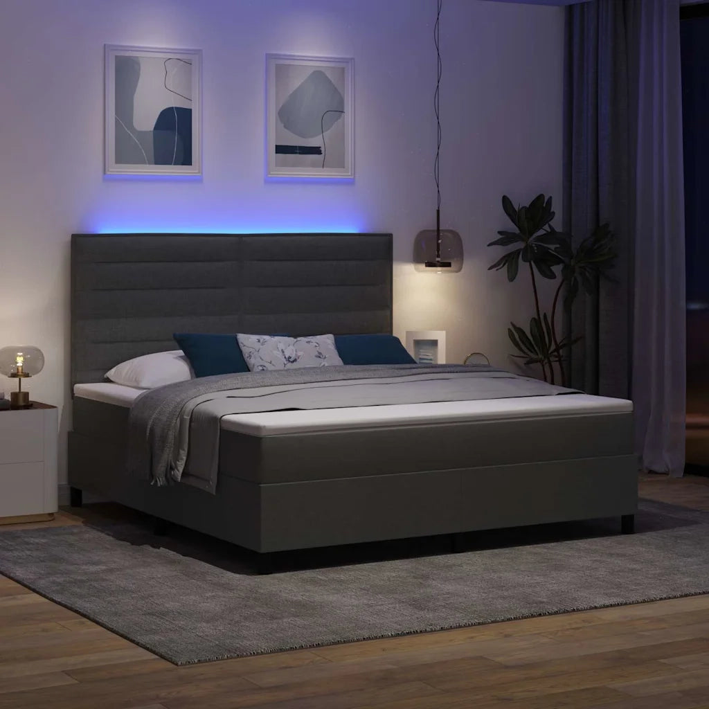 Letto a molle con materasso Grigio scuro 180 x 200 cm Tessuto 3342810