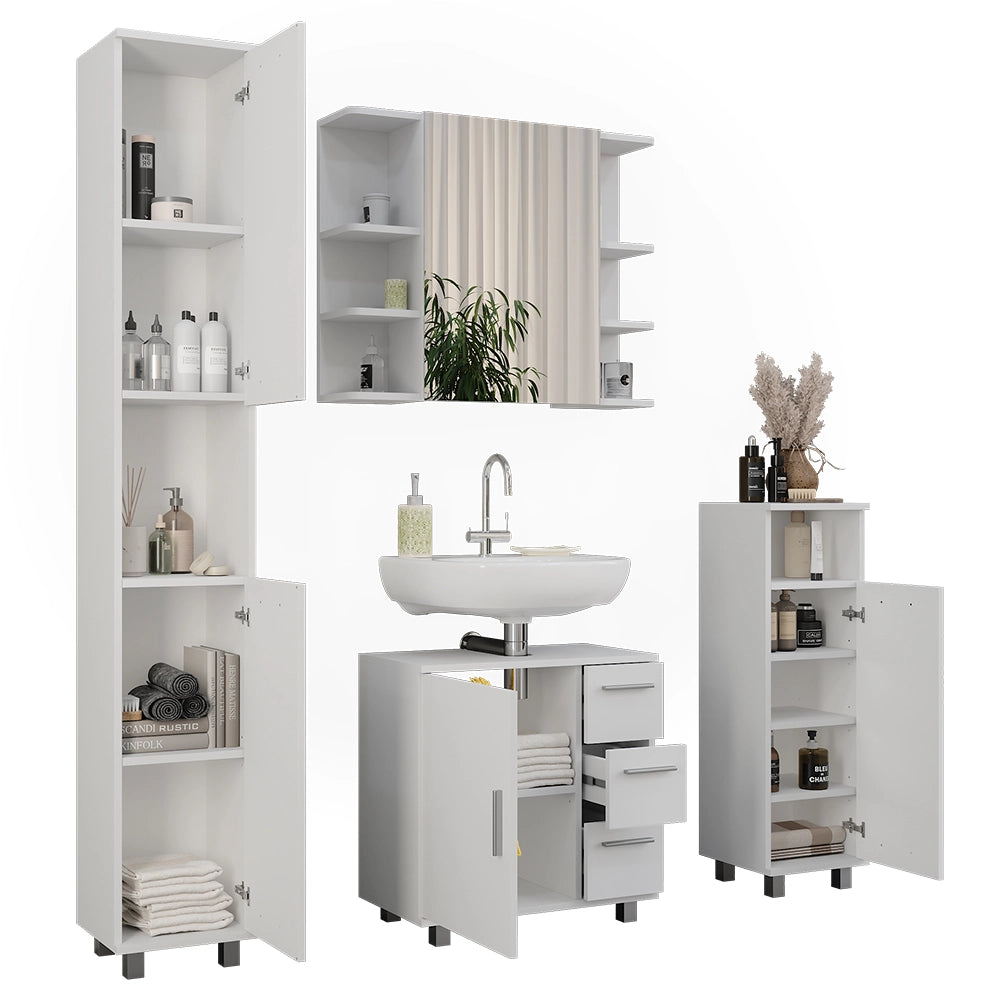 Vicco Set di mobili da bagno Bianco 4 parti