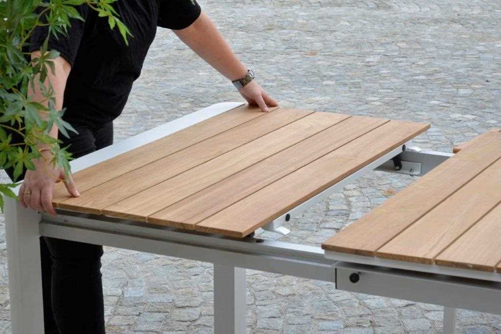 Tavolo Allungabile da Giardino 180/240x100xh76 cm in Alluminio Idaho Plus Bianco