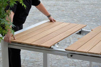 Tavolo Allungabile da Giardino 180/240x100xh76 cm in Alluminio Idaho Plus Bianco