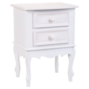 Comodino in legno con 2 cassetti bianchi 42x34x57.h cm