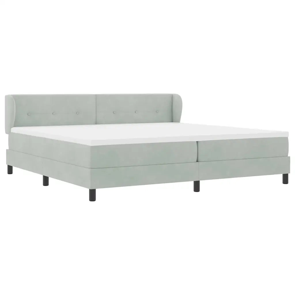 Letto a molle con materasso Grigio chiaro 200 x 200 cm Velluto 3340406