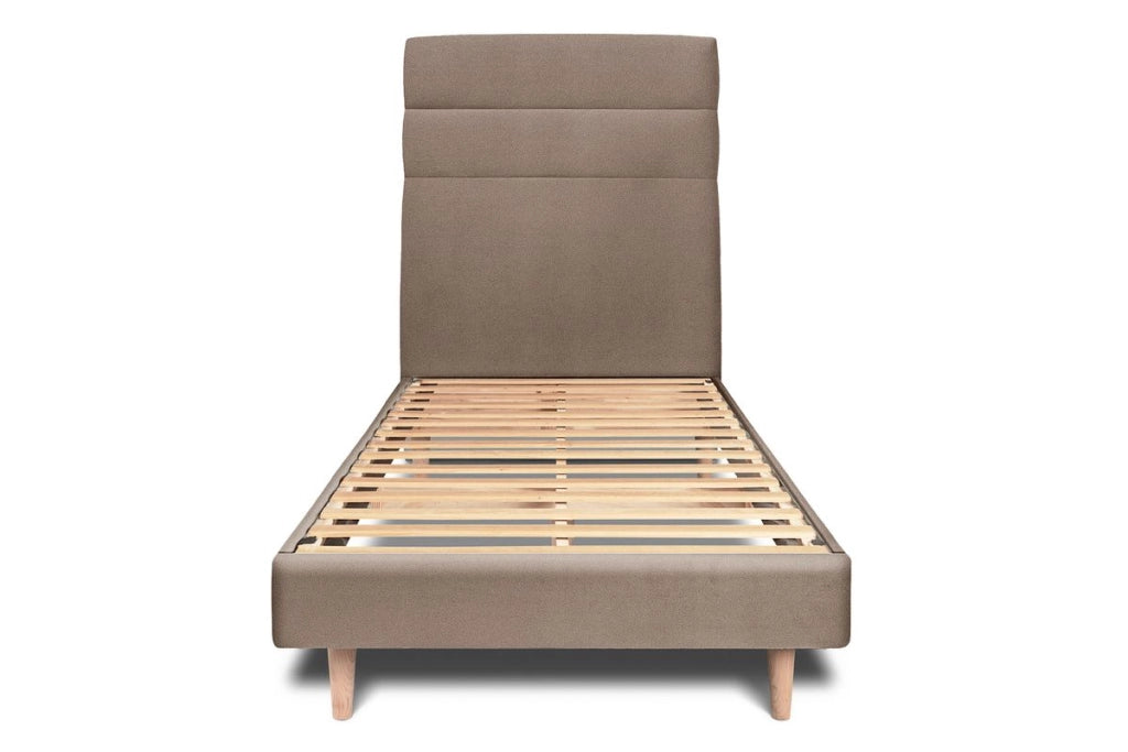 Letto 90x190 cm con testiera in linea - Tessuto velluto