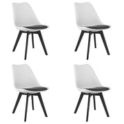 Sedia VALORA RIXK - Design ergonomico senza tempo, nero e bianco x 4