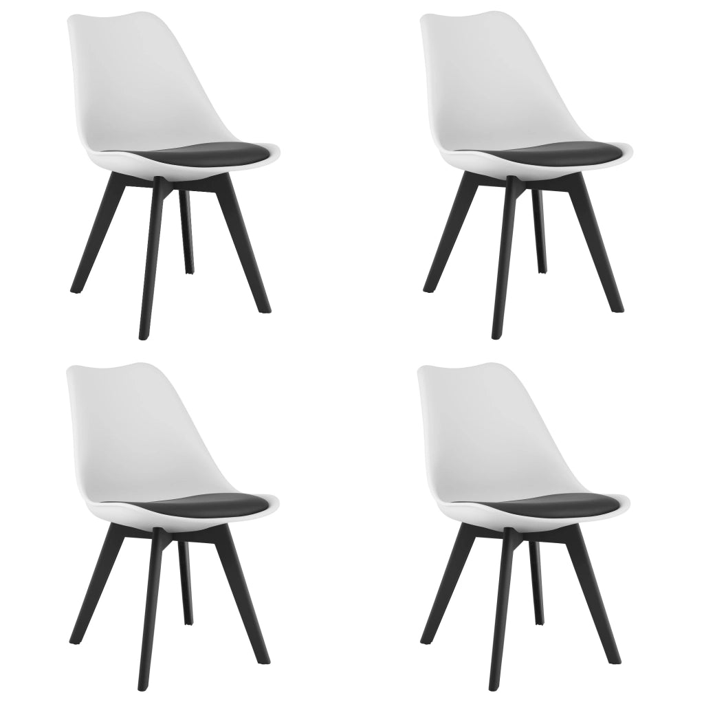 Sedia VALORA RIXK - Design ergonomico senza tempo, nero e bianco x 4