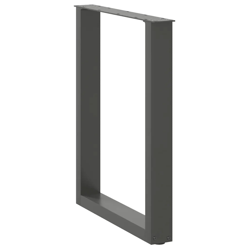 Gambe per tavolo da pranzo a forma di U 3 pz Antracite 70x(72-73) cm Acciaio